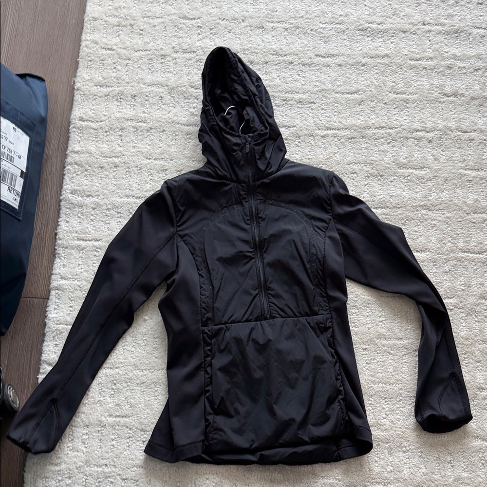 Women's Black Hooded Jacket Lululemon.